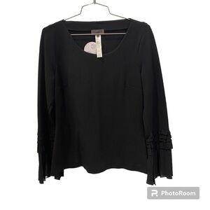 LA PERLA VINTAGE Long Sleeve Ruffle Sleeve Top